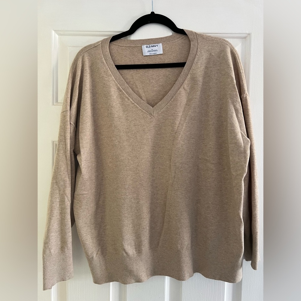 Old Navy Tan SoSoft V-Neck Sweater